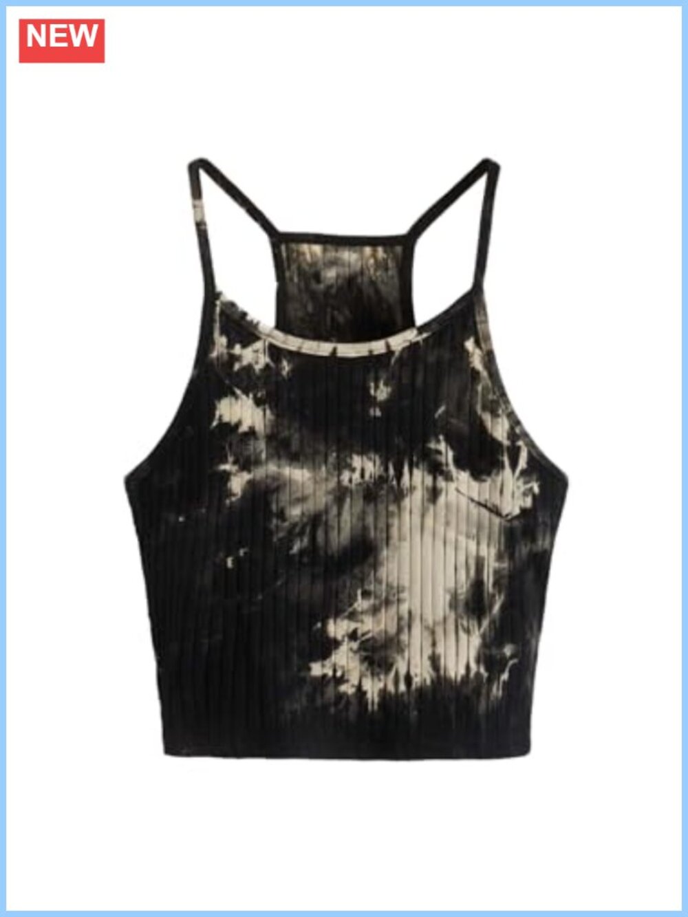 Rib Knit Tie Dye Cropped Camisole Sleeveless Y2K Top Summer